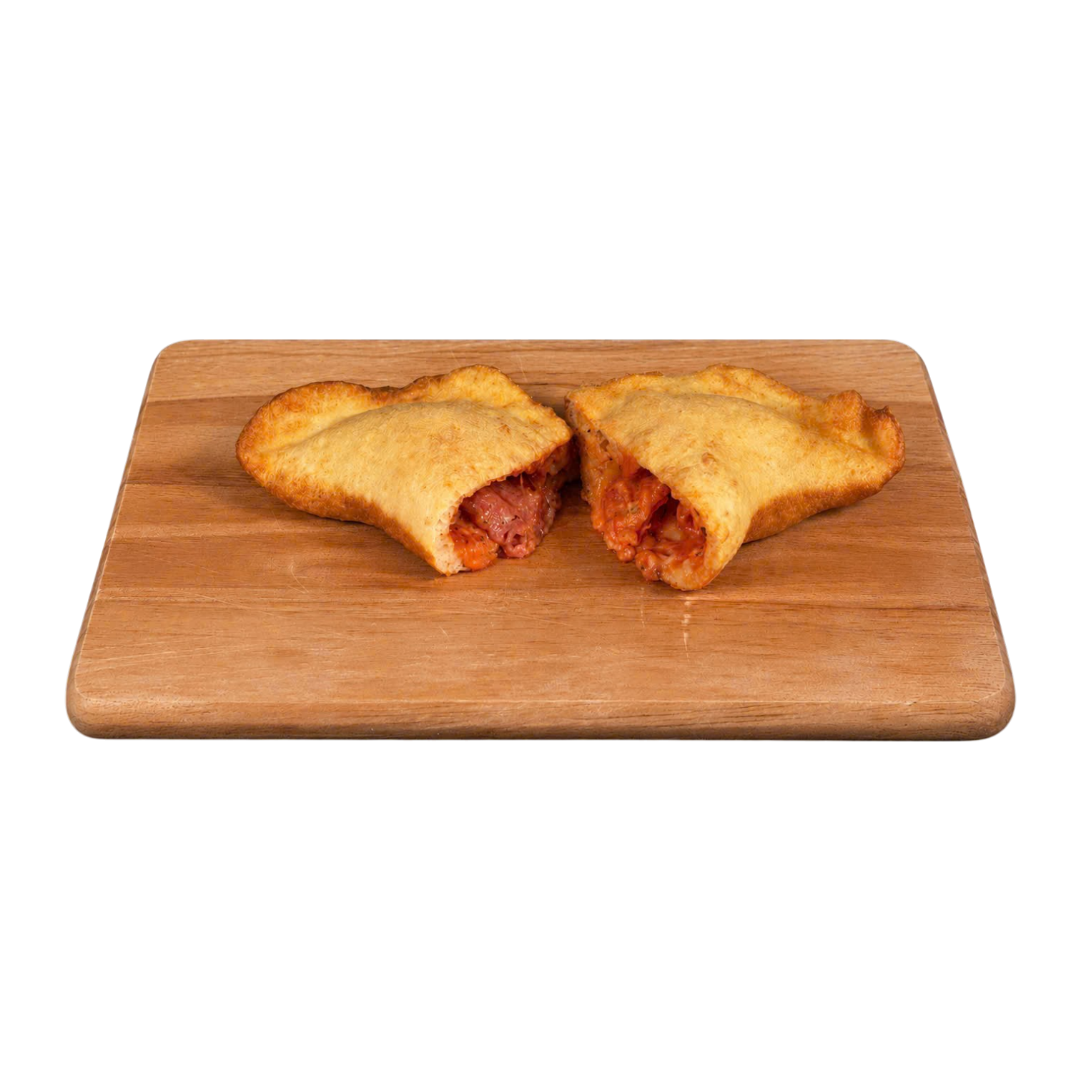 Panzerotti tomato sauce, salami and mozzarella