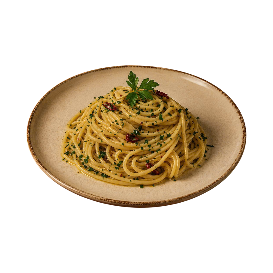 Mì spaghetti tỏi, dầu ô liu và ớt